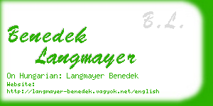 benedek langmayer business card